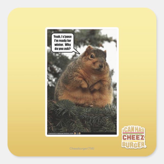 Sticker Carré Prêt pour l'hiver (Devant)