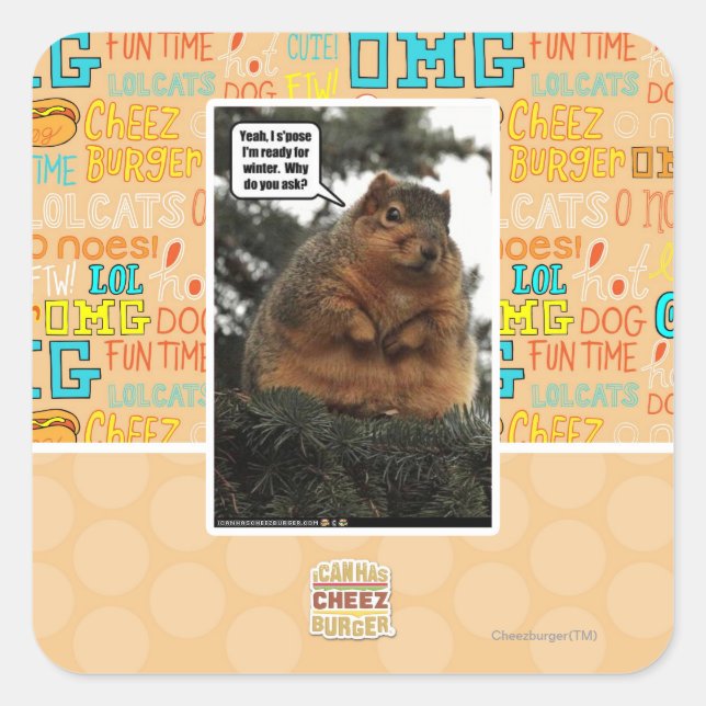 Sticker Carré Prêt pour l'hiver (Devant)