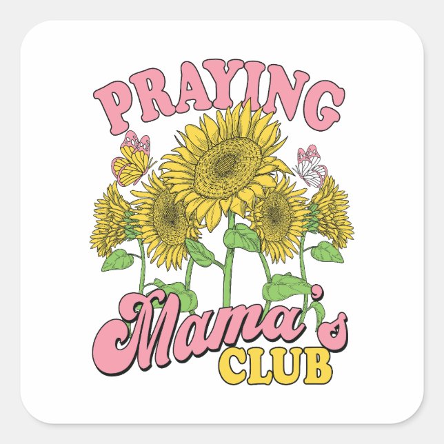 Sticker Carré Prêter le club des mères (Devant)