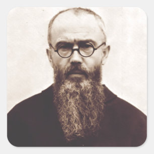 Sticker Carré Prêtre catholique polonais Saint Maximilian Kolbe