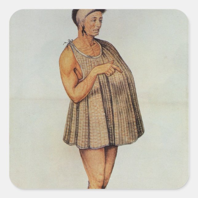 Sticker Carré Prêtre indien (Devant)