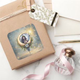 Sticker Carré Prêtresse de la Lune – Gardienne de l'Équilibre Cé
