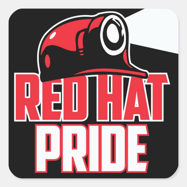 STICKER CARRÉ PRIDE CASQUETTE ROUGE (Devant)