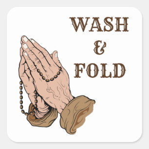Sticker Carré Prier Laver Mains Rosaire Religieux