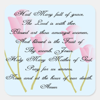 Sticker Carré Prière de Hail Mary