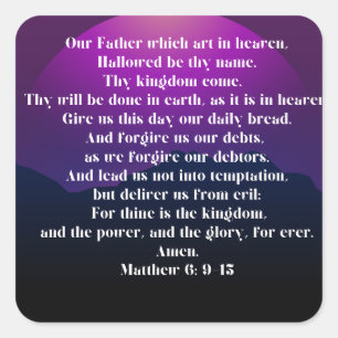 Sticker Carré Prière du Seigneur