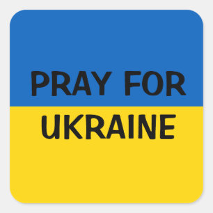 Sticker Carré Priez pour l'autocollant Ukraine