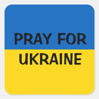 Sticker Carré Priez pour l'autocollant Ukraine