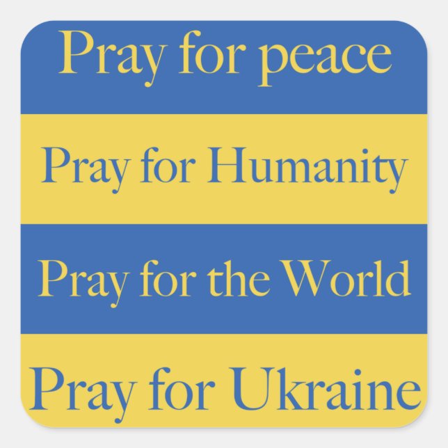 Sticker Carré Priez pour l'Ukraine (Devant)