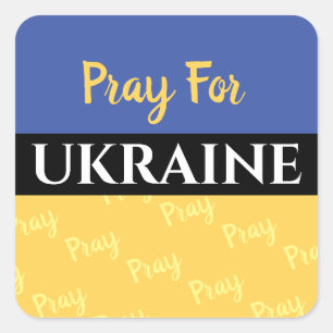 Sticker Carré Priez Pour L'Ukraine, Vos Messages