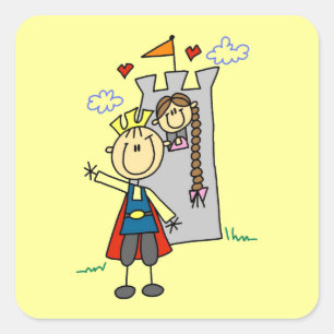 Sticker Carré Prince Charming Secourt Princesse