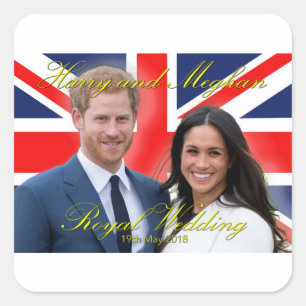 Sticker Carré Prince Harry et Meghan Markle Mariage royal