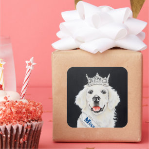 Sticker Carré Princess English Retriever
