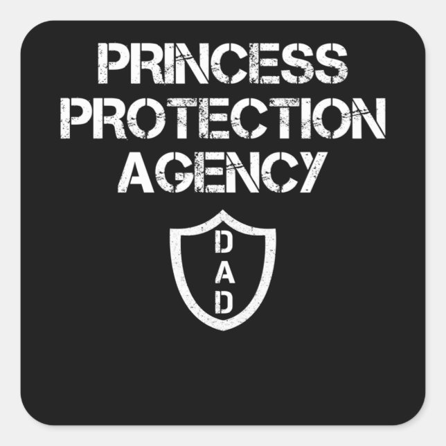 Sticker Carré Princess Protection Agency Pères et fille (Devant)