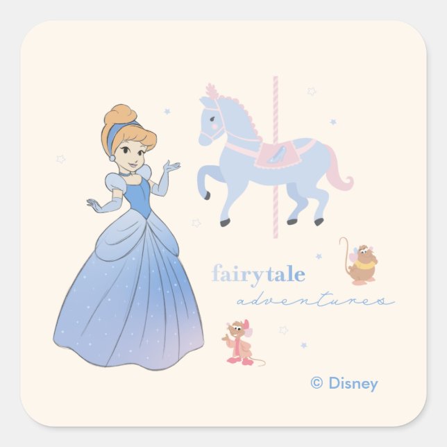 Sticker Carré Princesse Cendrillon | Fairytale Adventures (Devant)