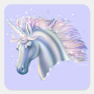 Sticker Carré Princesse de licorne
