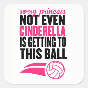 Sticker Carré Princesse désolée : Volleyball