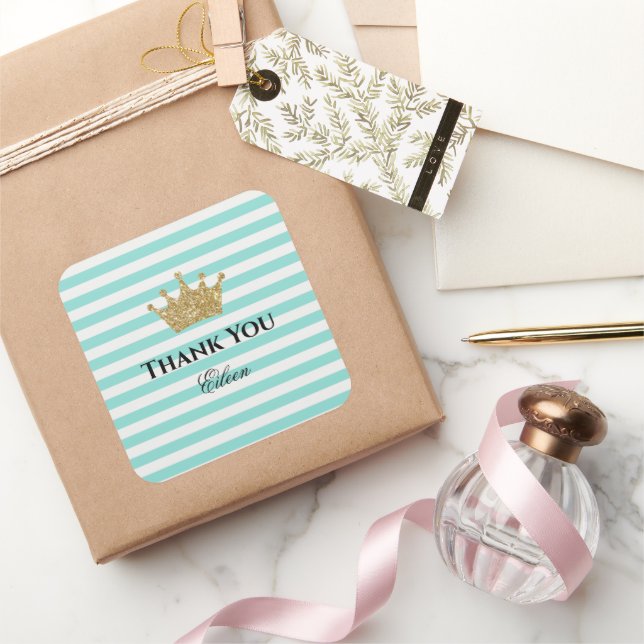 Sticker Carré Princesse Glam Bridal Babch Brunch Shower Tea Part (Cadeaux)