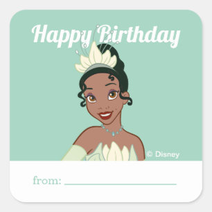 Sticker Carré Princesse Tiana   Un cadeau de - Anniversaire