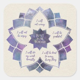 Sticker Carré Principes de Reiki - Préceptes de Reiki