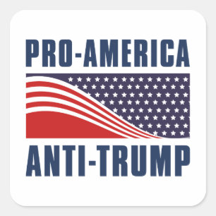 Sticker Carré Pro-America Anti-Trump