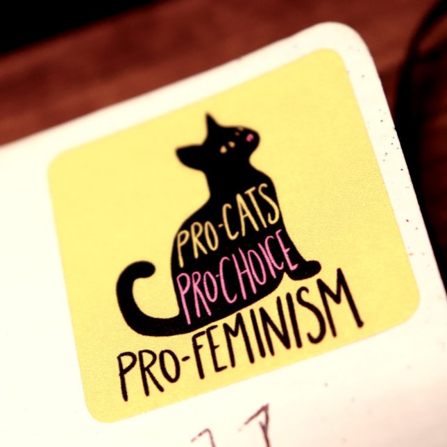 Sticker Carré Pro-chats Pro-choix pro-féminisme (Créateur téléchargé)