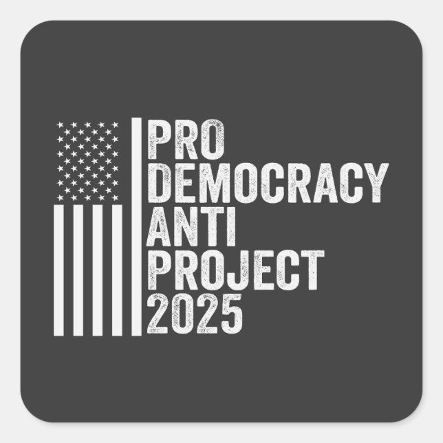 Sticker Carré Pro Democracy Anti Project 2025 Trump républicain (Devant)