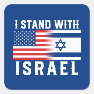 Sticker Carré Pro-Israël Je Me Trouve Avec Israël