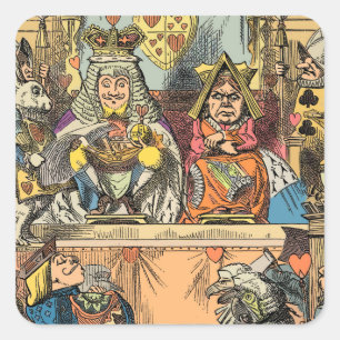 Sticker Carré Procès d'Alice du Valet de Cœur Vintage