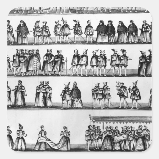 Sticker Carré Procession au baptême du Prince Arthur (Devant)