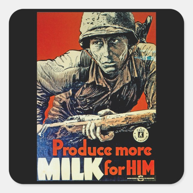 Sticker Carré Produire plus de lait pour lui (Devant)