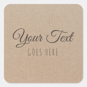 Sticker Carré Produit artisanal Vintage papier Kraft tendance si