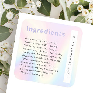 Sticker Carré Produit d'ingrédient tendance pastel doux arc-en-c