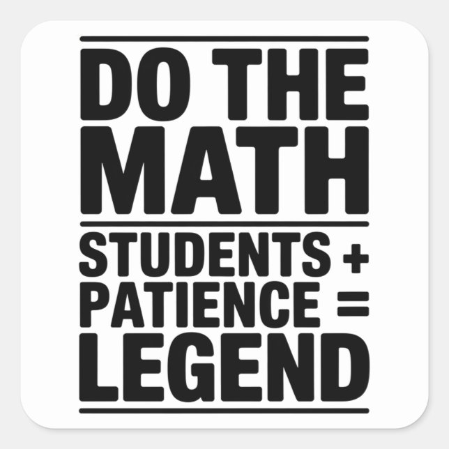 Sticker Carré Prof Humour de Prof de Maths Blague (Devant)