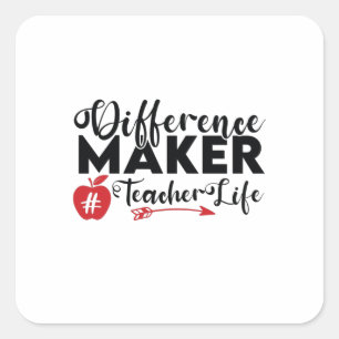 Sticker Carré Professeur Art Différence Maker Vie de l'enseigna