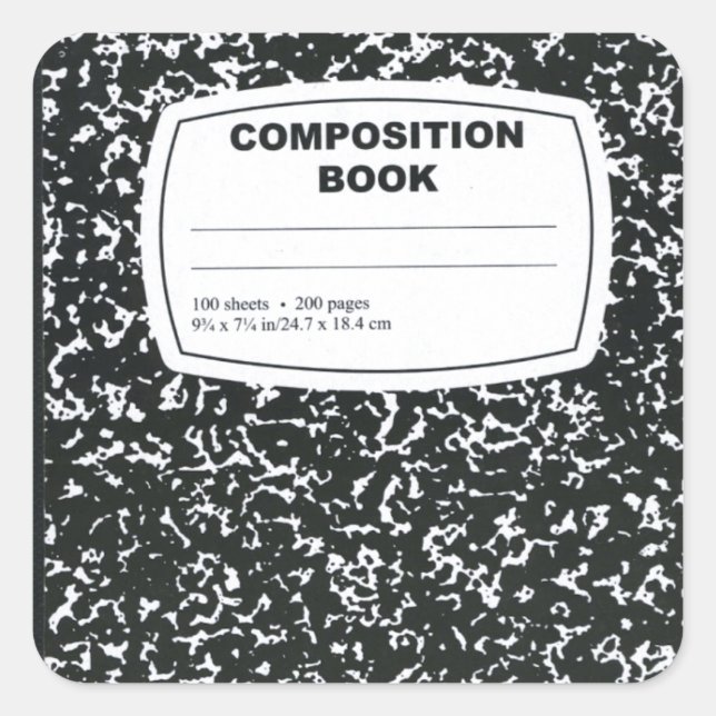 Sticker Carré Professeur de livre de composition (Devant)