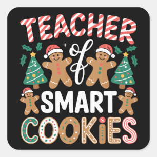 Sticker Carré Professeur de Noël de biscuits de gingembre intell