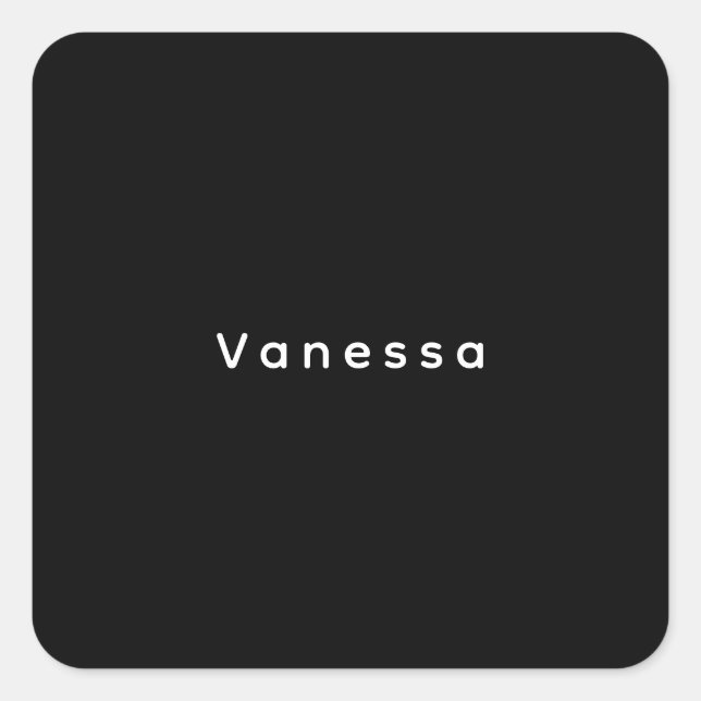 Sticker Carré Professional classical plain name custom black (Devant)