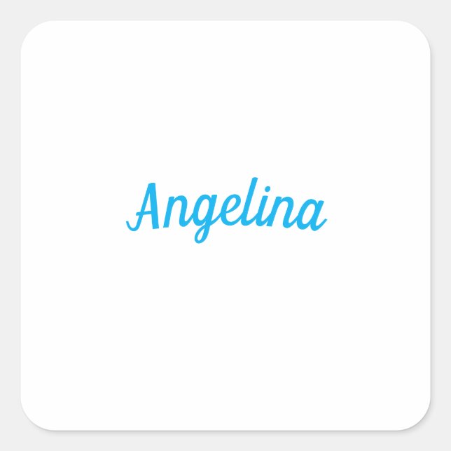 Sticker Carré Professional Plain Modern Elegant Blue Your Name (Devant)