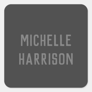Sticker Carré Professionnel Moderne Simple Design noir gris