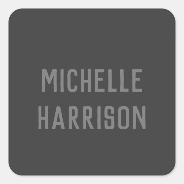 Sticker Carré Professionnel Moderne Simple Design noir gris (Devant)