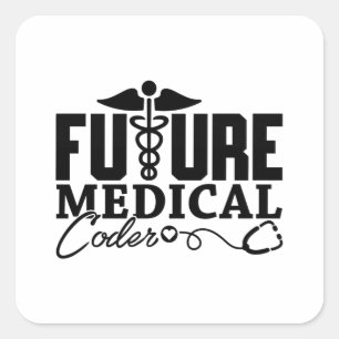Sticker Carré Programmateur du futur assistant Codeur Médicale