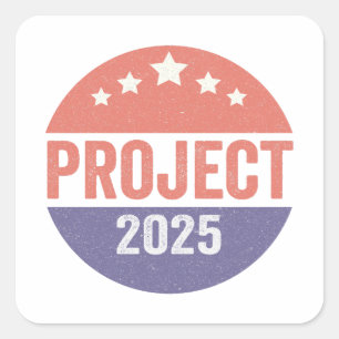 Sticker Carré Projet 2025 Trump American Patroitic USA