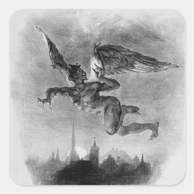 Sticker Carré Prologue de Mephistopheles dans le ciel (Devant)