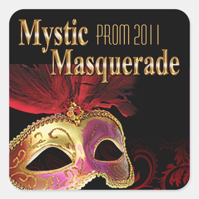 Sticker Carré Prom 2011 Mystic Masquerade Party (Devant)
