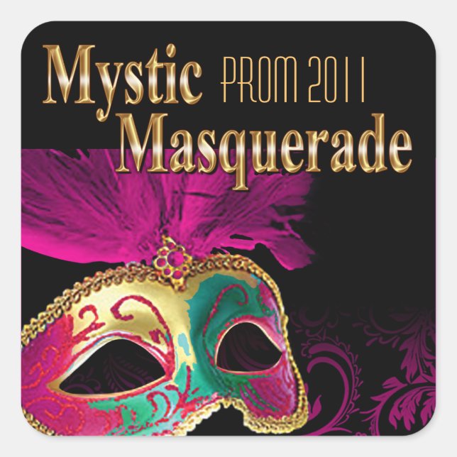 Sticker Carré Prom 2011 Mystic Masquerade Party (Devant)
