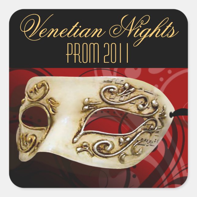 Sticker Carré Prom 2011 Venetian Nights Masquerade Party (Devant)