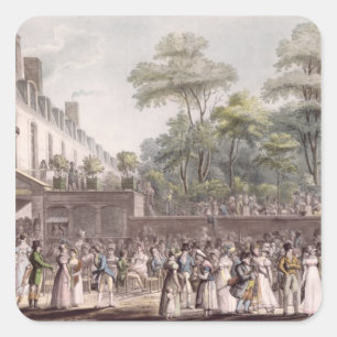 Sticker Carré Promenade dans le jardin turc