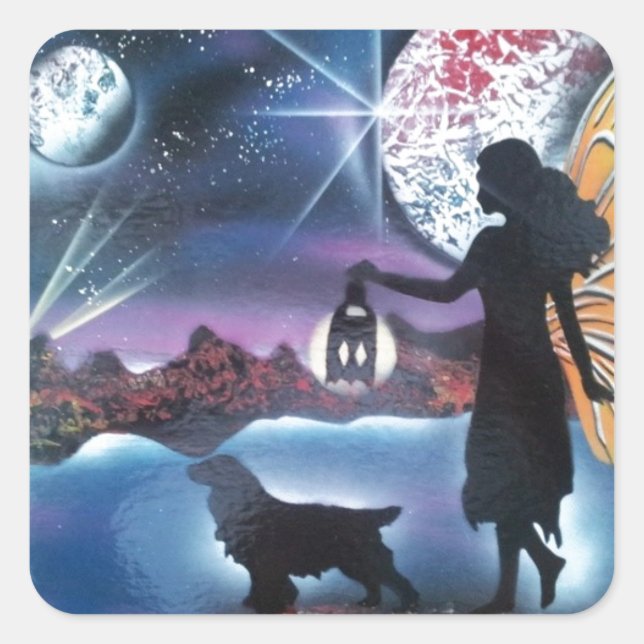 Sticker Carré Promenade de minuit (Devant)