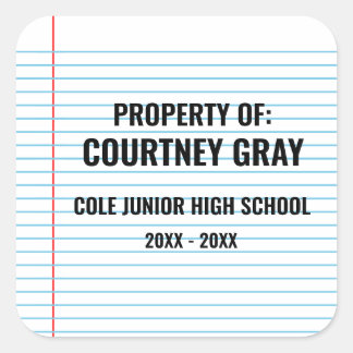 Sticker Carré Propriété de bienvenue Retour à l'école